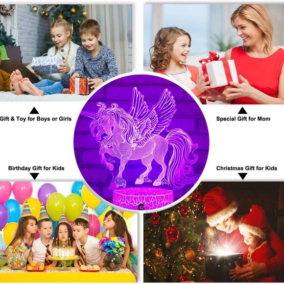 Purple Unicorn Night Light for Kids - Picture 5 of 8